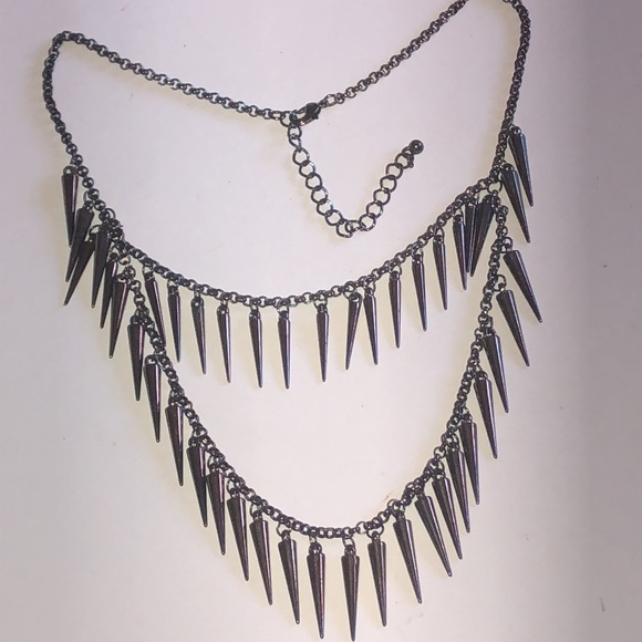 Jewelry - Bronze Tone Double Layer Boho Spike Necklace